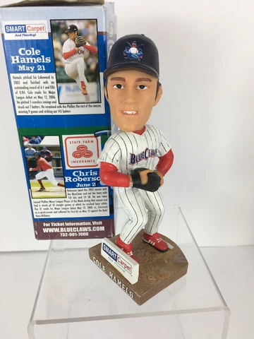 Lakewood BlueClaws Cole Hamels “ Made The Phillies-2006” Bobble Head W/Box SGA Cover