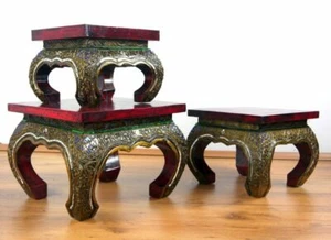 Opiumtisch mit Glasmosaik Beistelltisch Couchtisch (Handarbeit) Asia Möbel - Bild 1 von 4