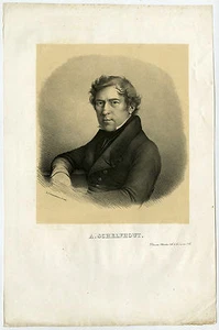 Antigua impresión maestra-RETRATO-ARTISTA-A. SCHELFHOUT-Verboekhoven-1828 - Imagen 1 de 1