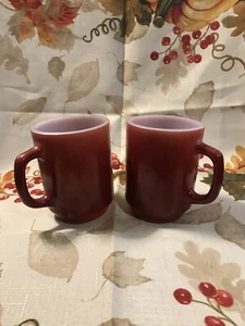 ANCHOR HOCKING Vintage Milchglas Kaffeetassen stapelbar Retro MCM Menge 2 - Bild 1 von 6