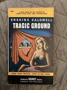 Sleaze gga Vintage Pb, Tragic Ground by Caldwell, Signet Book 661, 3rd 1948, VG+ - Picture 1 of 6