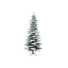 Vickerman 7.5&#39; Flocked Utica Fir Slim Artificial Christmas Tree, Unlit, PVC