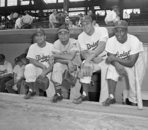 Jackie Robinson Larry Doby Don Newcombe Roy Campanella 8x10 Photo MLB Print - Picture 1 of 1