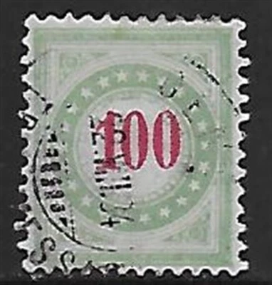 Suiza 1883 YV vencido 19 CANC VF Foto 1 de 2