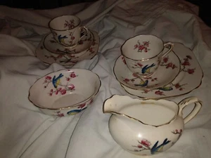 ROYAL ALBERT HAND PAINT BLOSSOM CROWN ENGLAND 730452 SET CREAMER SUGAR CUP SAUC - Picture 1 of 12