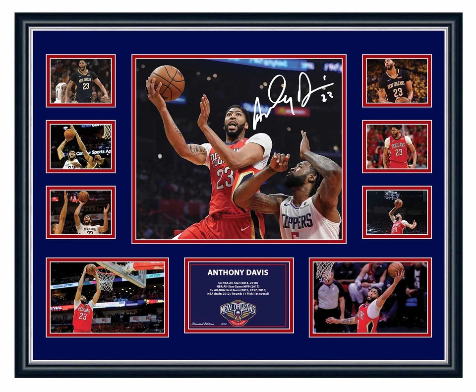 ANTHONY DAVIS NEW ORLEANS PELICANS SIGNED FRAMED LIMITED EDITION MEMORABILIA - image 1 of 4