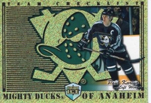 Paul Kariya 1999 Dynagon Ice "Gold Team Ck List" #1 Anaheim Ducks