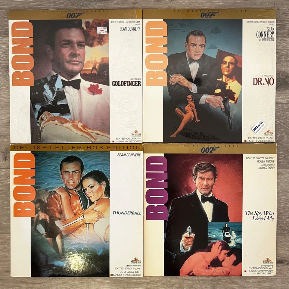 JAMES BOND Laserdisc LD Lot of 4 - Goldfinger - Dr. No - Thunder - Spy Who Loved - Image 1 of 1