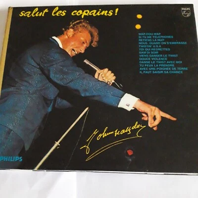 JOHNNY HALLYDAY SALUT LES COPAINS FORMAT LIVRE CD + MINI AFFICHE RETIENS LA NUIT - Photo 1/3