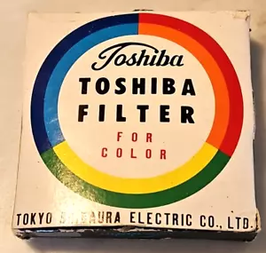 Vintage Toshiba 58 mm A40 Lens Yellowish Filter Japan +Protective Case Lens Box - Picture 1 of 10