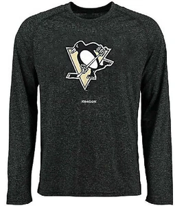 Pittsburgh Penguins Men's Black Ult Jersey Crest Long Sleeve Synthetic T Shirt - Picture 1 of 5