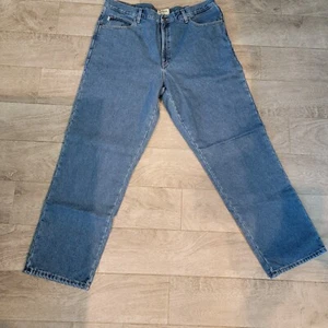 Jeans uomo LL Bean foderato in flanella denim 40X32 vestibilità classica dritto stonewash blu - Foto 1 di 14