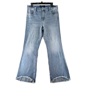 Liverpool Schlagjeans Damen Größe 12 31 Öko-Blau Denim Stretch roher Saum NEU Neu mit Etikett - Bild 1 von 11