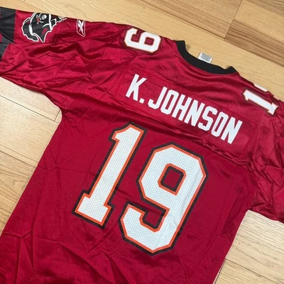 Camiseta de fútbol americano vintage Reebok Keyshawn Johnson Tampa Bay Bucs para hombre mediana #19 Foto 1 de 4