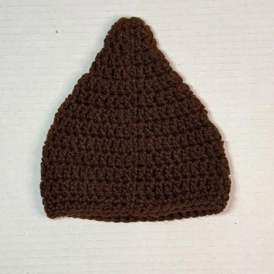 Sombrero de bebé de ganchillo marrón hecho a mano de lana suave Foto 1 de 4