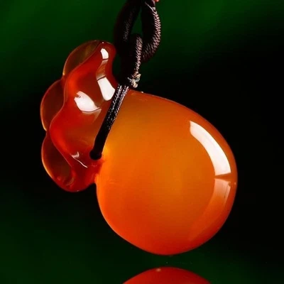 Colgante Amuleto Suerte Ágata Roja Grado Hielo Blanco Calcedonia Moneda Bolsa Collar Foto 1 de 4