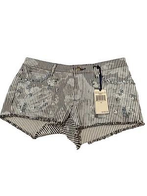 Pantalones Cortos a Rayas Adornados Juicy Couture - Talla 28 - Nuevos con Etiquetas Foto 1 de 4