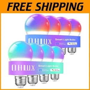 Smart Light Bulbs 8Pack, WiFi & Bluetooth, RGB Col - Picture 1 of 8