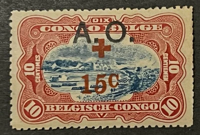 Travelstamps: East Africa Belgian Congo Occupation A.O. OP Stamps 15c/10c MOGH - Image 1 of 4