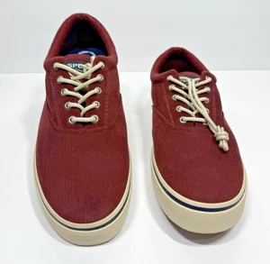Sperry Halyard CVO Canvas Turnschuhe Herren Größe 13 M rot Cord gepolstert Freizeit - Bild 1 von 8