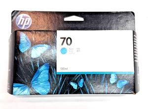 NEW Genuine HP 70 Cyan DesignJet Ink Cartridge C9452A (Exp. 2018) - Picture 1 of 5