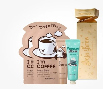KBeauty TONYMOLY 4-Pc. Deja Brew I'm Coffee Mask & Hand Cream Set 3.48oz - Image 1 of 3