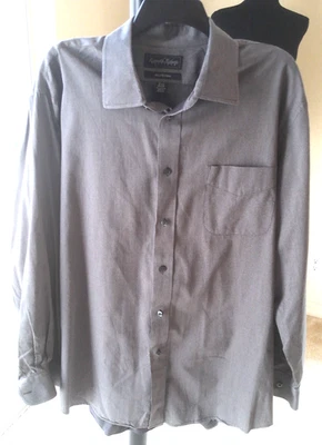 KENNETH ROBERTS PLATINUM SIZE 17 1/2 MENS GREY LONG SLEEVE DRESS SHIRT 	BN240 - Image 1 of 3
