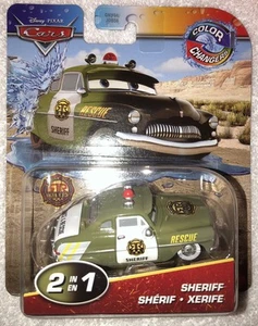 Disney Pixar Cars Cambiadores de Color Carrera y Rescate Sheriff Verde Ejército/Negro Nuevo - Imagen 1 de 2