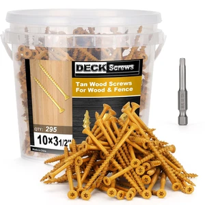 Terrassenschrauben #10 x 3-1/2’’, T25 Star Torx Drive Flachkopf Holzschrauben, hellbraun, 5 Pfund - Bild 1 von 12