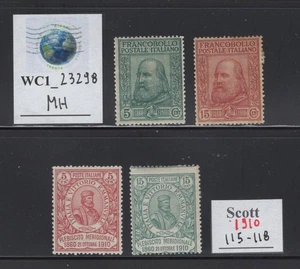 WC1_23298.ITALIEN. Wertvoller Garibaldi Satz von 1910. Sc. 115-118. MH - Bild 1 von 1