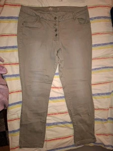 Damen Slim Jeans taupefarbend-grau Beige 50 - Bild 1 von 5