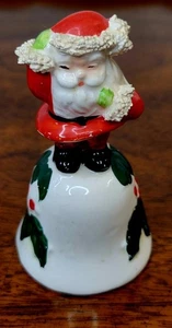 Vintage Bone China Weihnachtsglocke Speghetti Borte 50er Jahre 3" hoch  - Bild 1 von 10