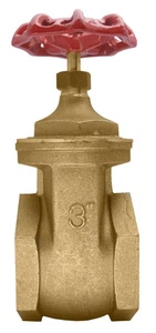 Valvola a saracinesca in ottone 3" - 200WOG, FxF NPT - Foto 1 di 4