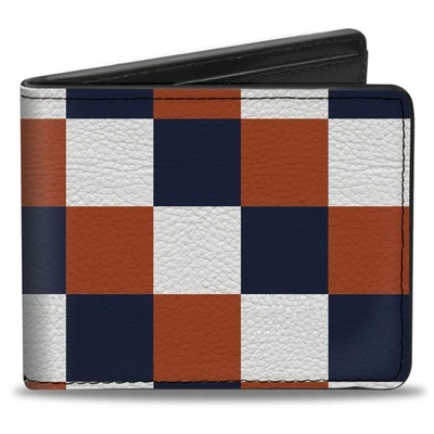 Bi-Fold Wallet Checker Navy/Orange/White - Image 1 of 4
