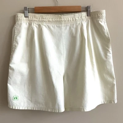 Shorts feminino vintage pendurar dez amarelo pálido verde elástico cintura alta tamanho XL - Imagem 1 de 4