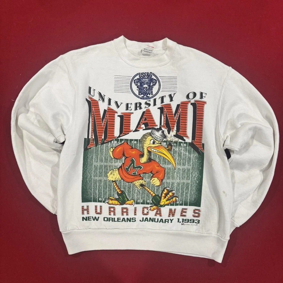 1993 University of Miami Hurricanes Crewneck Sweatshirt Remake design RM0708 - Image 1 of 1