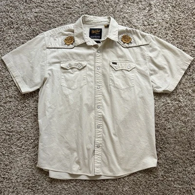 Howler Bros ACL Crosscut Deluxe Snap Shirt Size L Beige YELLOW ROSE Austin Texas - Image 1 of 4