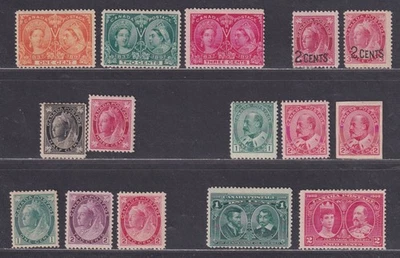 Canada 1897-1908 MH OG Victoria/Edward VII Selection 15 Stamps SCV $757.50 - Image 1 of 2