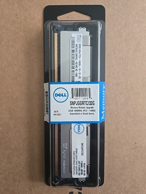 Genuine Dell SNPJGGRTC/32G 32GB 4Rx4 PC3-14900 Server Memory Module Upgrade New - Image 1 of 2