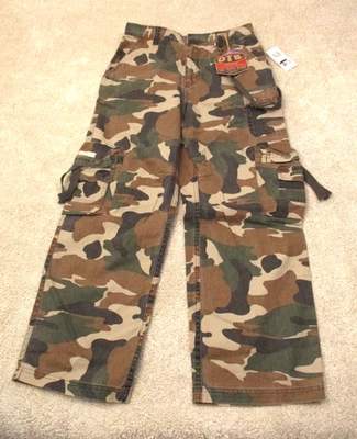 Vintage NWT OTB One Tough Brand Boys 14 Husky Camo Cargo Pants Y2K Green - Image 1 of 4