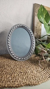 Verzierter ovaler silberfarbener Bilderrahmen Metall Viktorianischer Stil - Bild 1 von 7