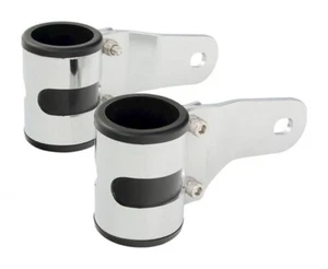 BIKE IT CHROME STEALTH HEADLIGHT BRACKET 41-43MM - PAIR - Picture 1 of 1