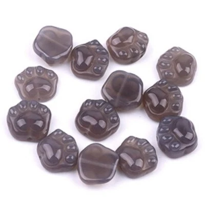 Cuentas sueltas espaciadoras garras de gato piedra ágata gris natural 10 piezas hágalo usted mismo joyería Foto 1 de 4