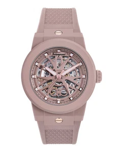 Ferragamo Mens F-80 Taupe 41mm Strap Fashion Watch - Picture 1 of 5