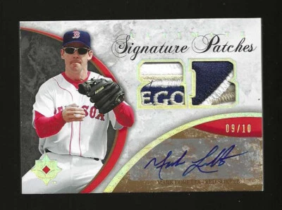 2006 Ultimate Collection Mark Loretta Red Sox Dual Logo Patch Gold Auto Sp 09/10 - Image 1 of 2