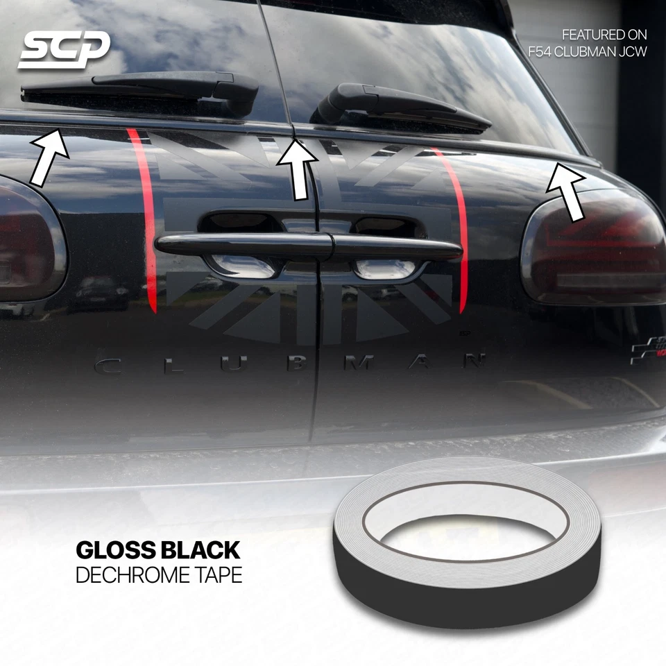 MINI F54 Clubman Cooper S JCW Beltline nastro oscurante cromato - nero lucido - Immagine 1 di 4
