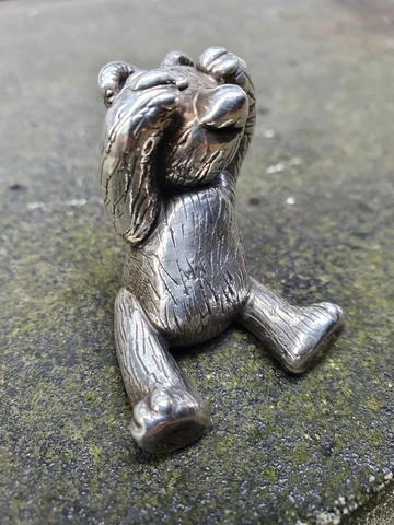 VINTAGE FILLED SILVER STERLING 925 LONDON 1994 SMALL TEDDY BEAR FIGURE FIGURINE Cover