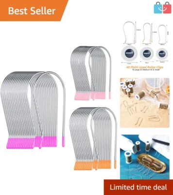 40-Piece Hot Roller Clip Set – Large, Medium & Small for Effortless Curls - Image 1 of 4