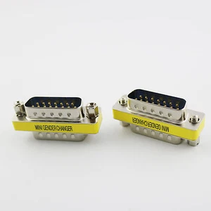 VGA/SVGA DB15 D-SUB 15 Pin 2 Rows Male To DB15 Male Mini Gender Changer Adapter - Afbeelding 1 van 8