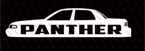 Panther window decal for Crown Victoria, MGM, (White) - Picture 1 of 2